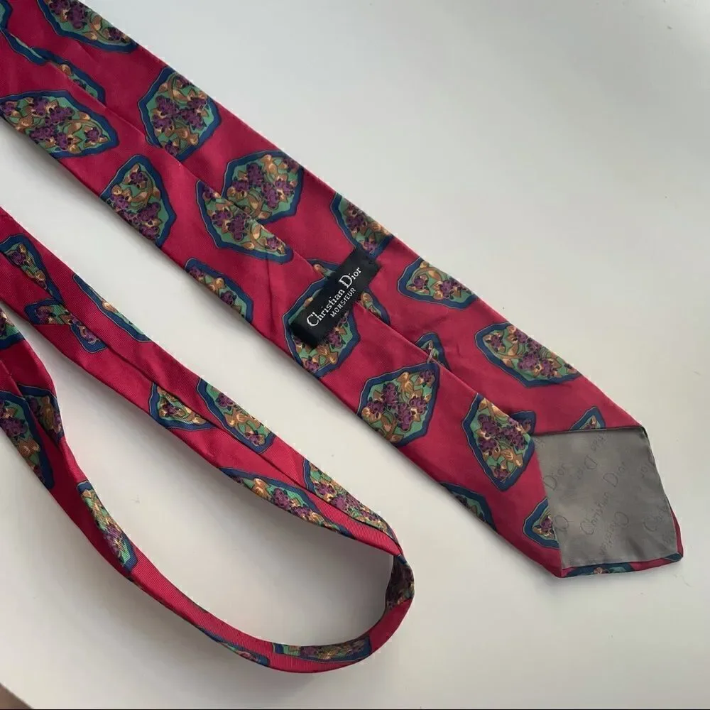 Authentic Christian Dior Vintage Red Tie